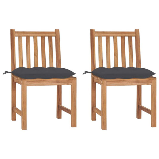 vidaXL Garden Chairs 2 pcs with Cushions Solid Teak Wood 2931