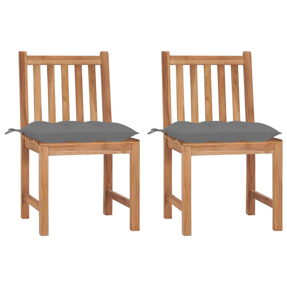 vidaXL Garden Chairs 2 pcs with Cushions Solid Teak Wood 2932