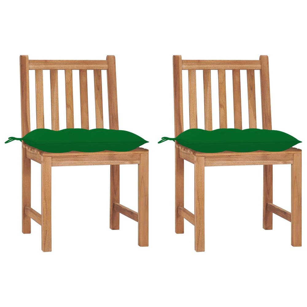 vidaXL Garden Chairs 2 pcs with Cushions Solid Teak Wood 2936