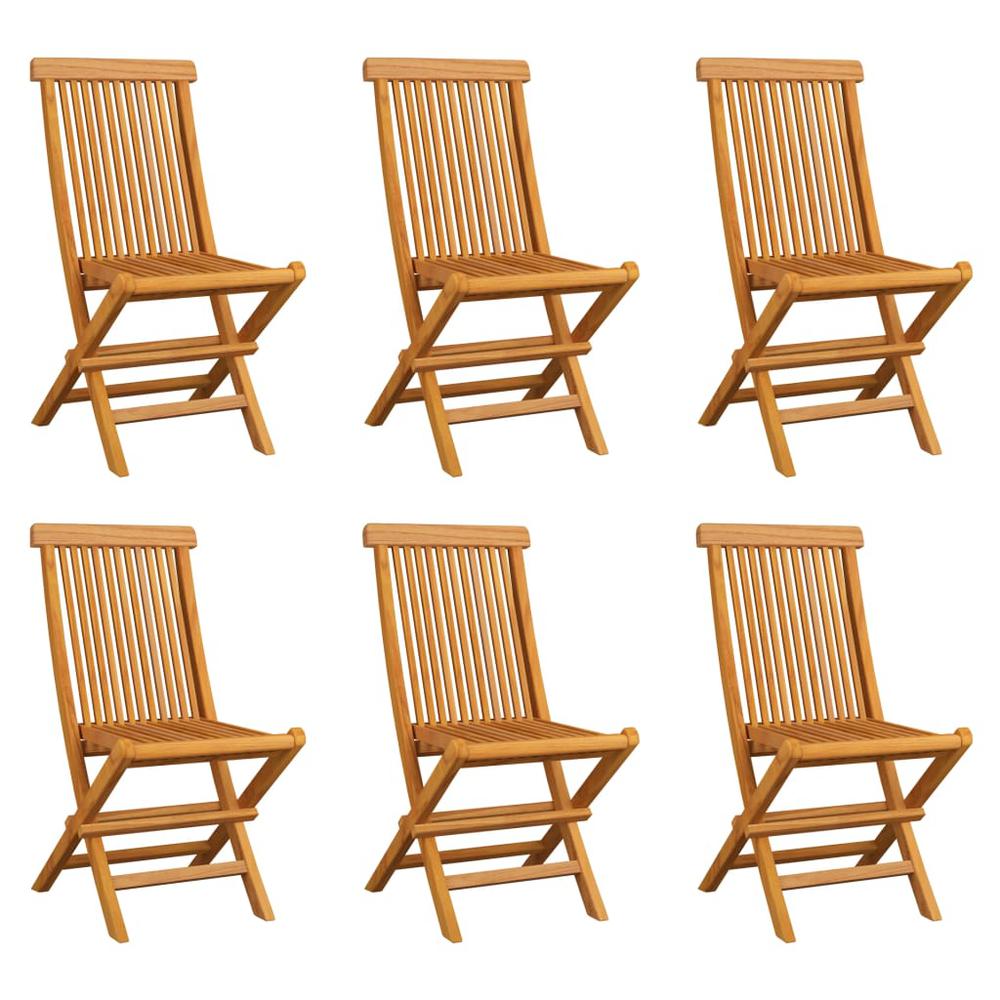 vidaXL Folding Garden Chairs 6 pcs Solid Teak Wood, 3065527