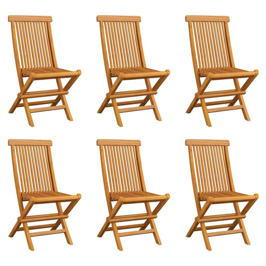 vidaXL Folding Garden Chairs 6 pcs Solid Teak Wood, 3065527