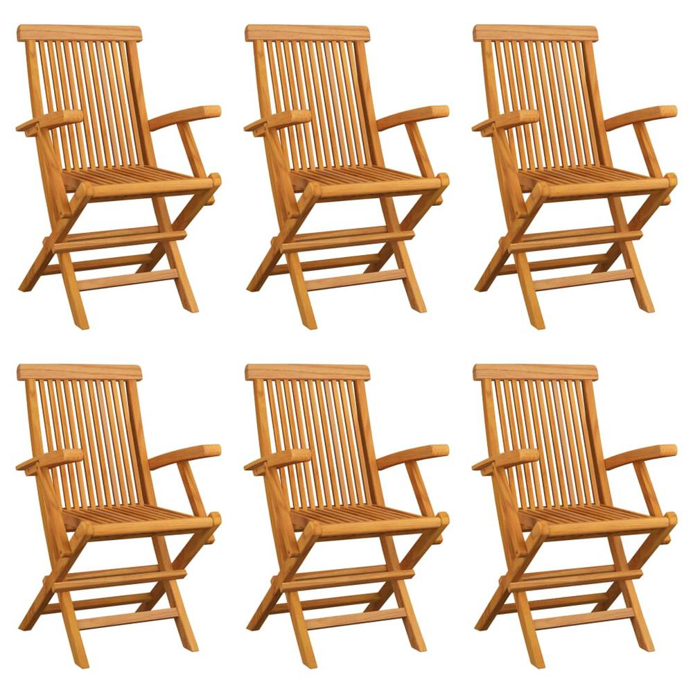 vidaXL Folding Garden Chairs 6 pcs Solid Teak Wood 5529