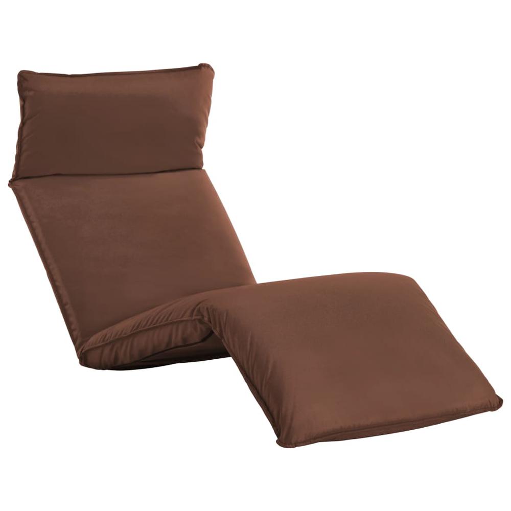 vidaXL Foldable Sunlounger Oxford Fabric Brown 6049