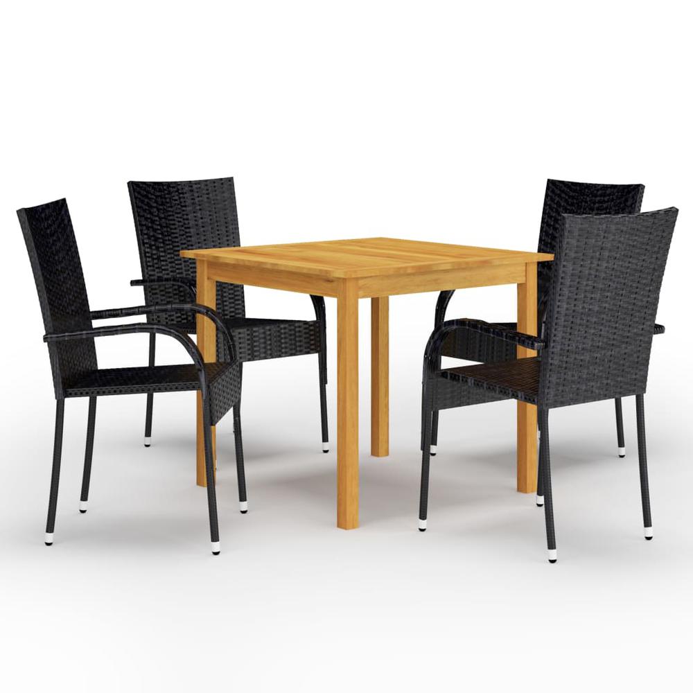 vidaXL 5 Piece Garden Dining Set Black 7693