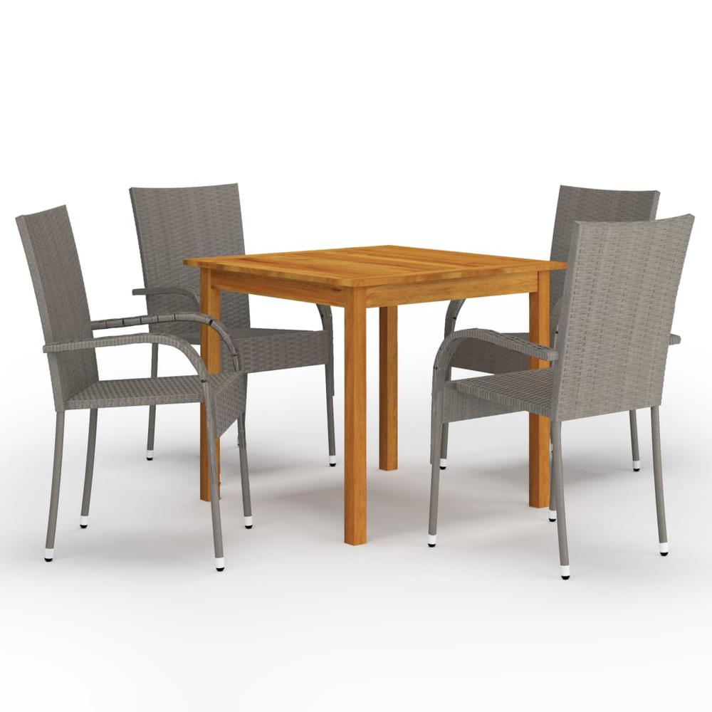 vidaXL 5 Piece Garden Dining Set Gray 7694