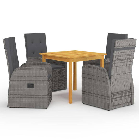 vidaXL 5 Piece Garden Dining Set Gray 7718