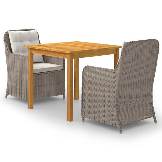 vidaXL 3 Piece Garden Dining Set Brown 7724