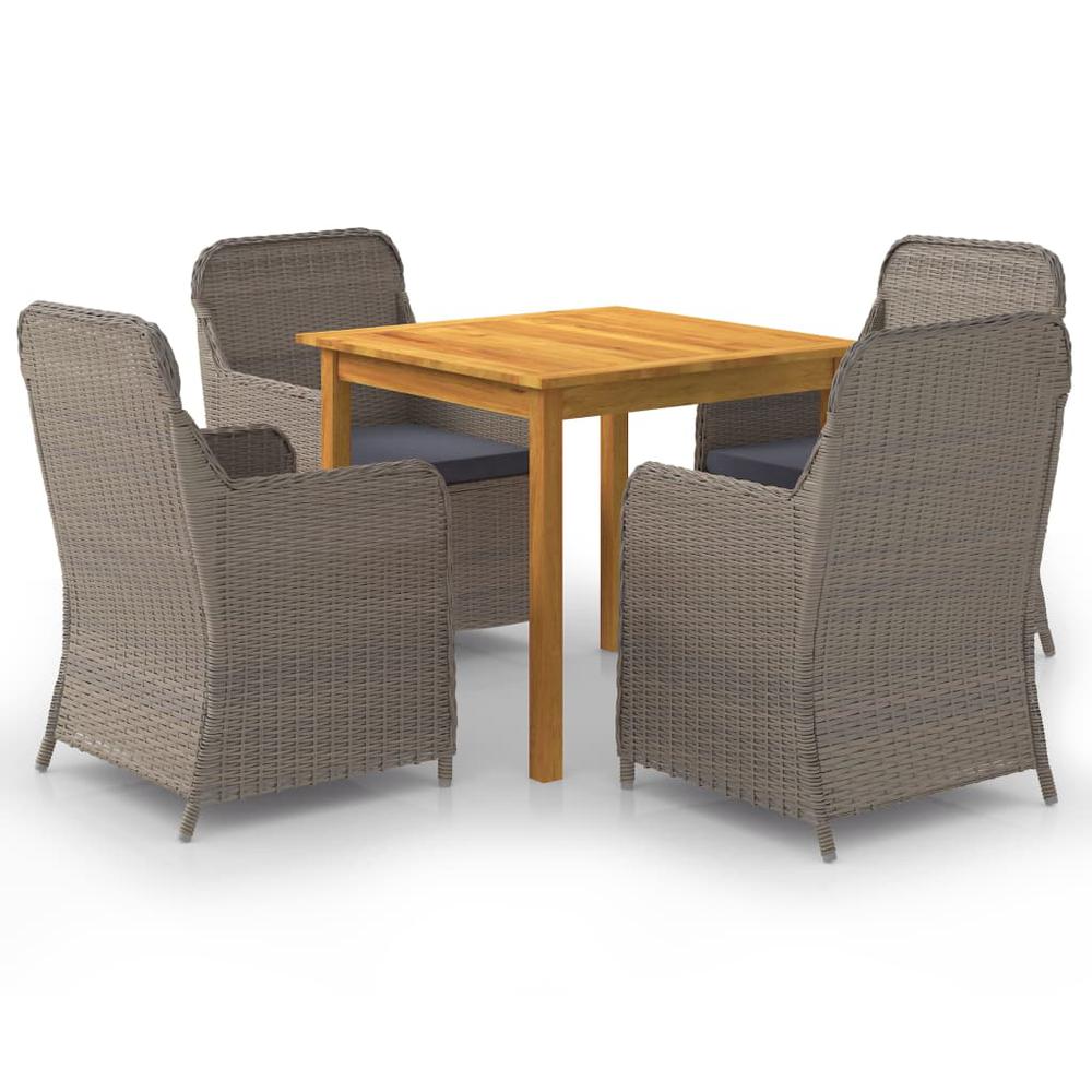 vidaXL 5 Piece Garden Dining Set Brown 7727