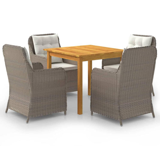 vidaXL 5 Piece Garden Dining Set Brown 7728