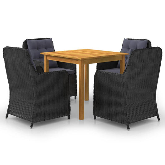 vidaXL 5 Piece Garden Dining Set Black 7729