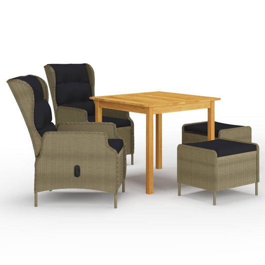 vidaXL 5 Piece Garden Dining Set Brown 7752