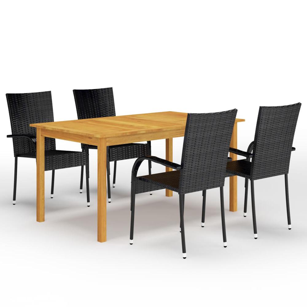 vidaXL 5 Piece Garden Dining Set Black 7784