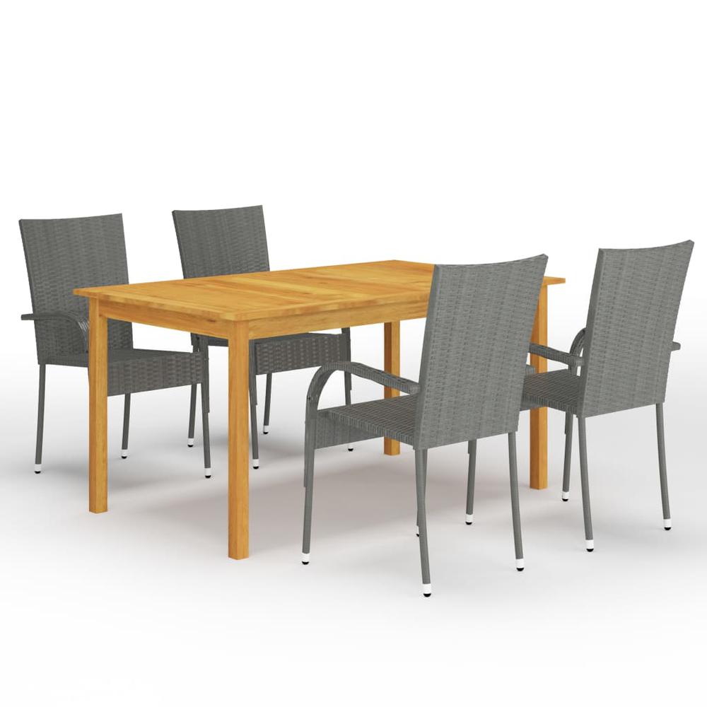 vidaXL 5 Piece Garden Dining Set Gray 7785