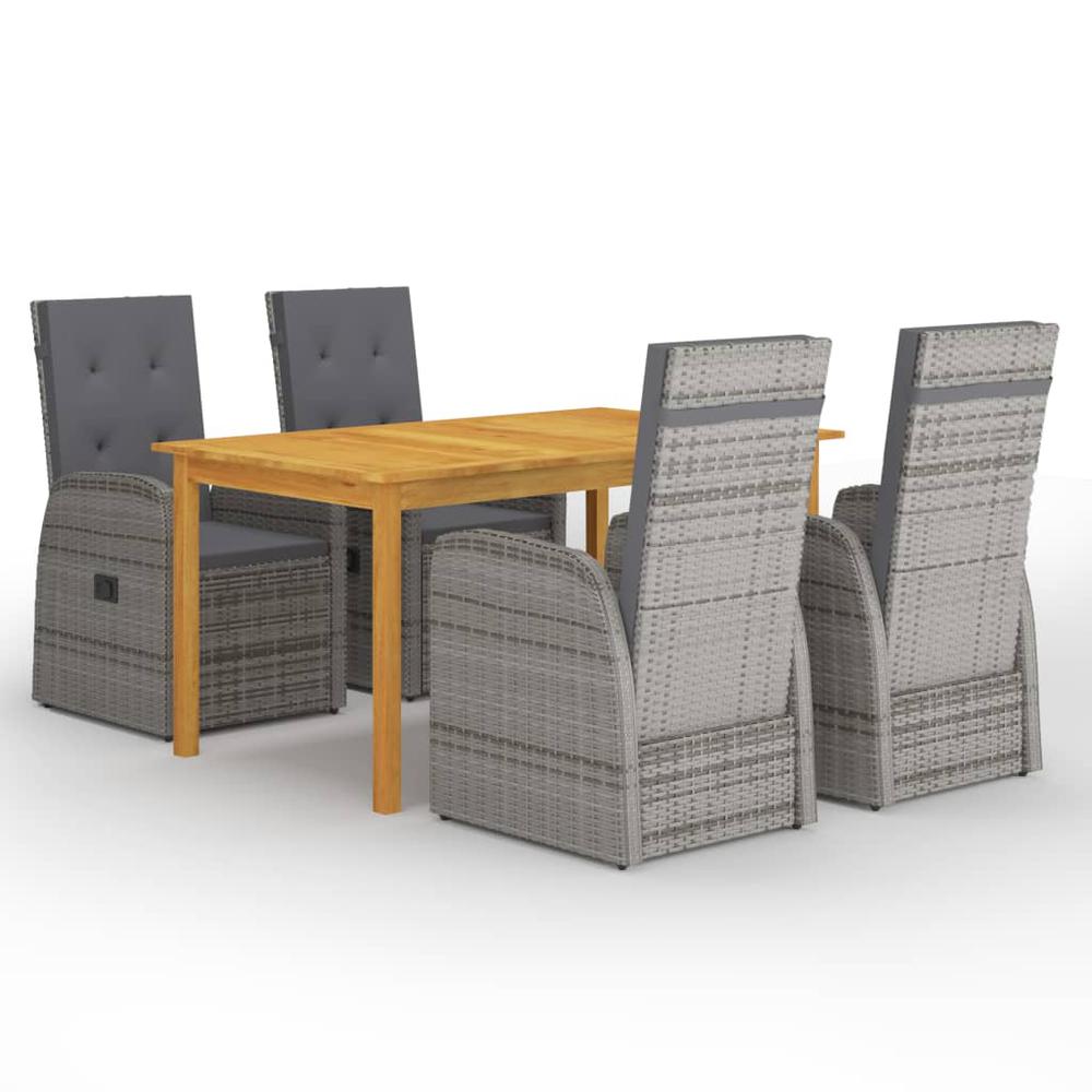 vidaXL 5 Piece Garden Dining Set Gray 7814