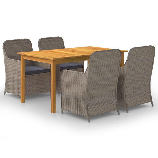 vidaXL 5 Piece Garden Dining Set Brown 7817