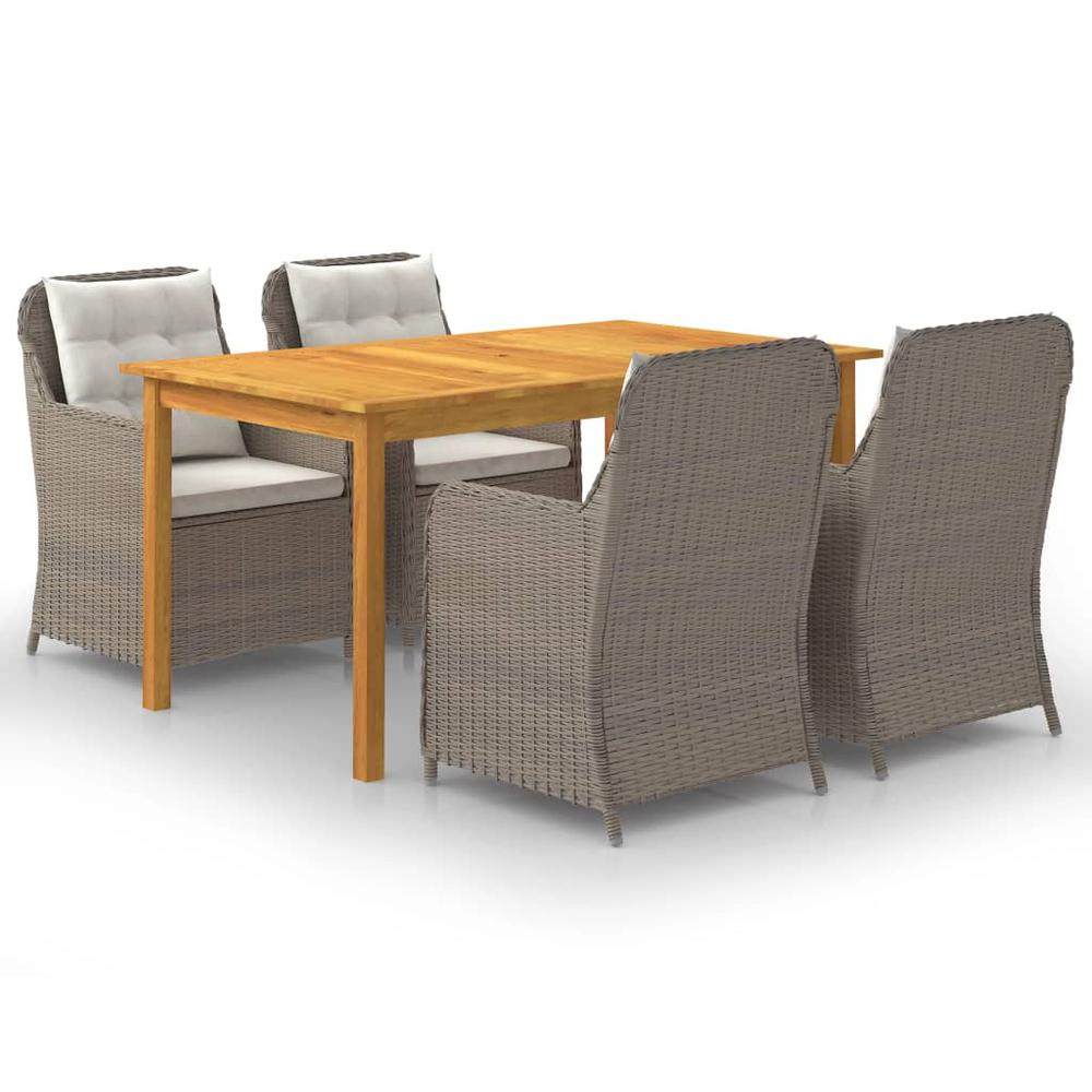 vidaXL 5 Piece Garden Dining Set Brown 7818