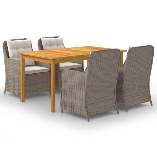 vidaXL 5 Piece Garden Dining Set Brown 7818