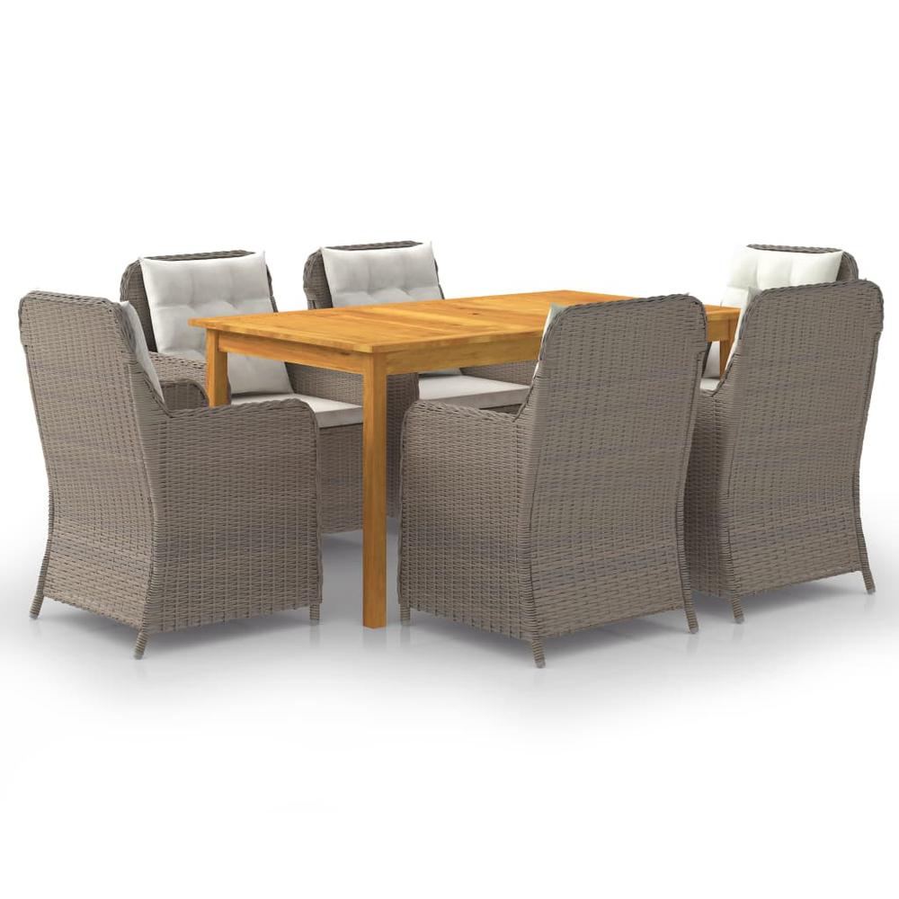 vidaXL 7 Piece Garden Dining Set Brown 7822