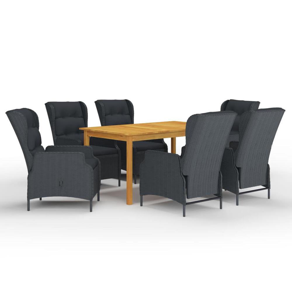 vidaXL 7 Piece Garden Dining Set Dark Gray 7841