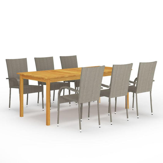 vidaXL 7 Piece Garden Dining Set Gray 7879