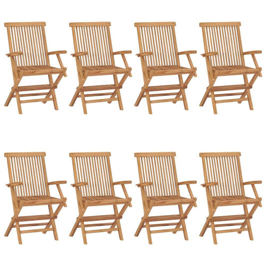 vidaXL Garden Chairs 8 pcs Solid Teak Wood 2888