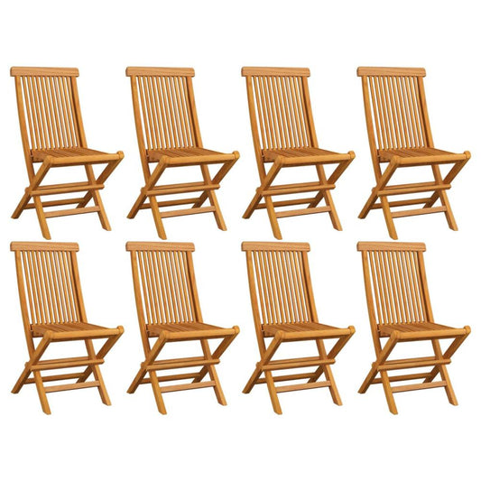 vidaXL Folding Garden Chairs 8 pcs Solid Teak Wood 2916