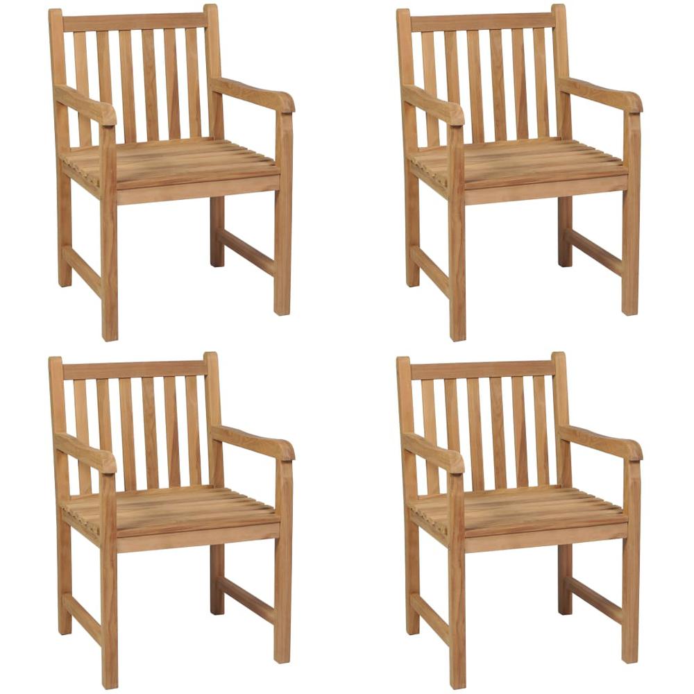 vidaXL Outdoor Chairs 4 pcs Solid Teak Wood 3001