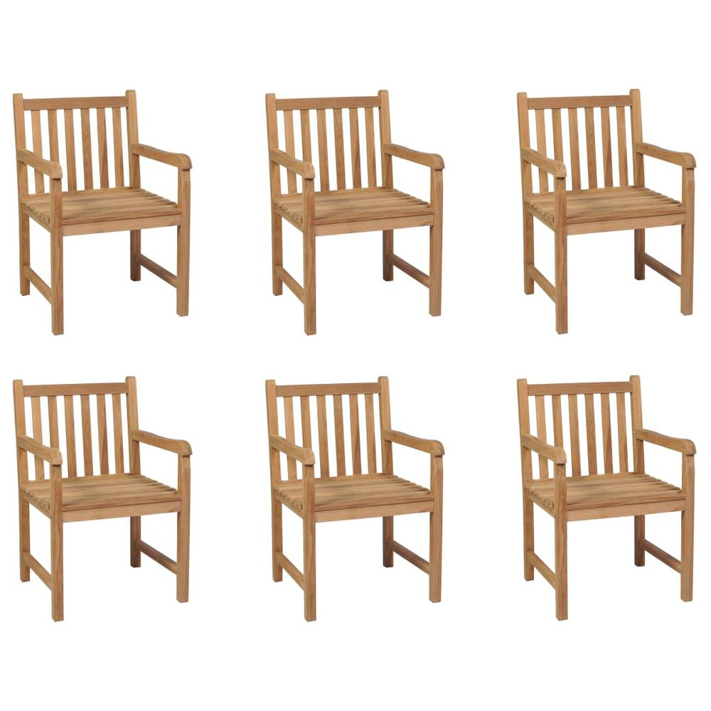 vidaXL Outdoor Chairs 6 pcs Solid Teak Wood 3002