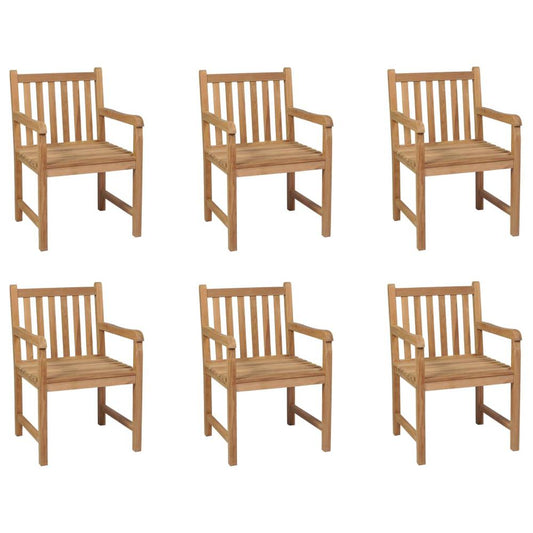 vidaXL Outdoor Chairs 6 pcs Solid Teak Wood 3002