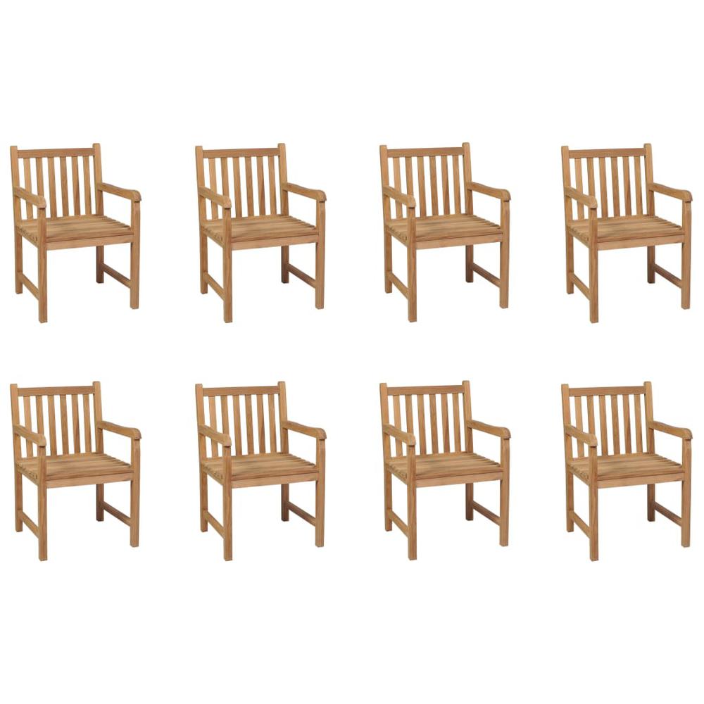 vidaXL Outdoor Chairs 8 pcs Solid Teak Wood 3003