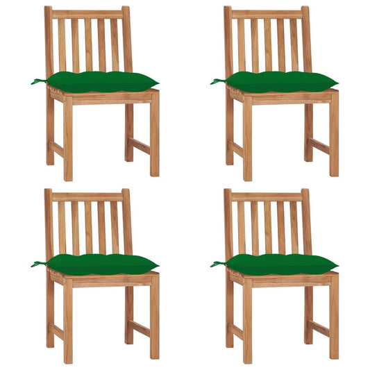 vidaXL Garden Chairs 4 pcs with Cushions Solid Teak Wood 3108