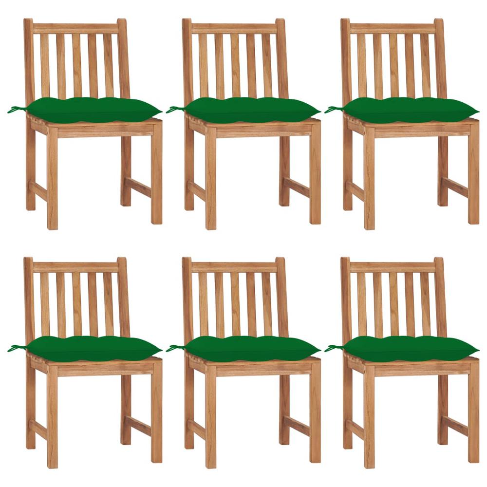 vidaXL Garden Chairs 6 pcs with Cushions Solid Teak Wood 3135