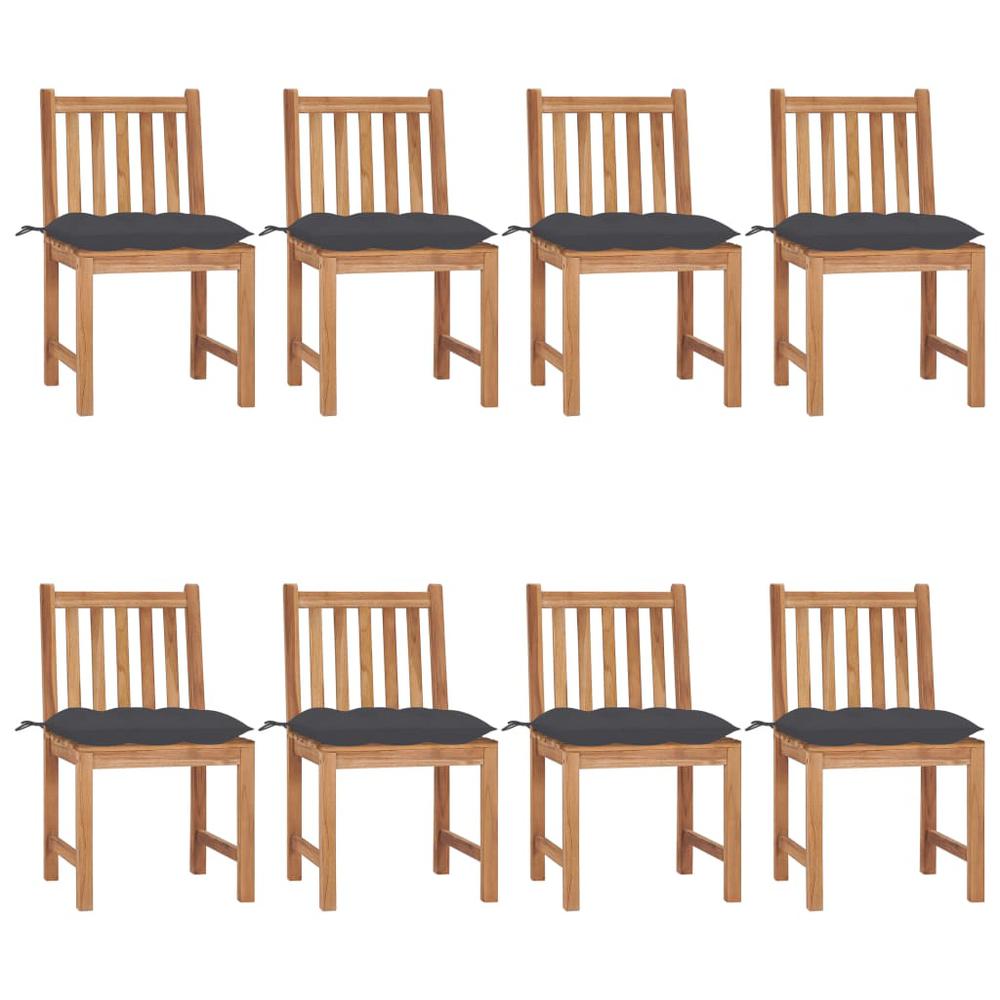 vidaXL Garden Chairs 8 pcs with Cushions Solid Teak Wood 3157