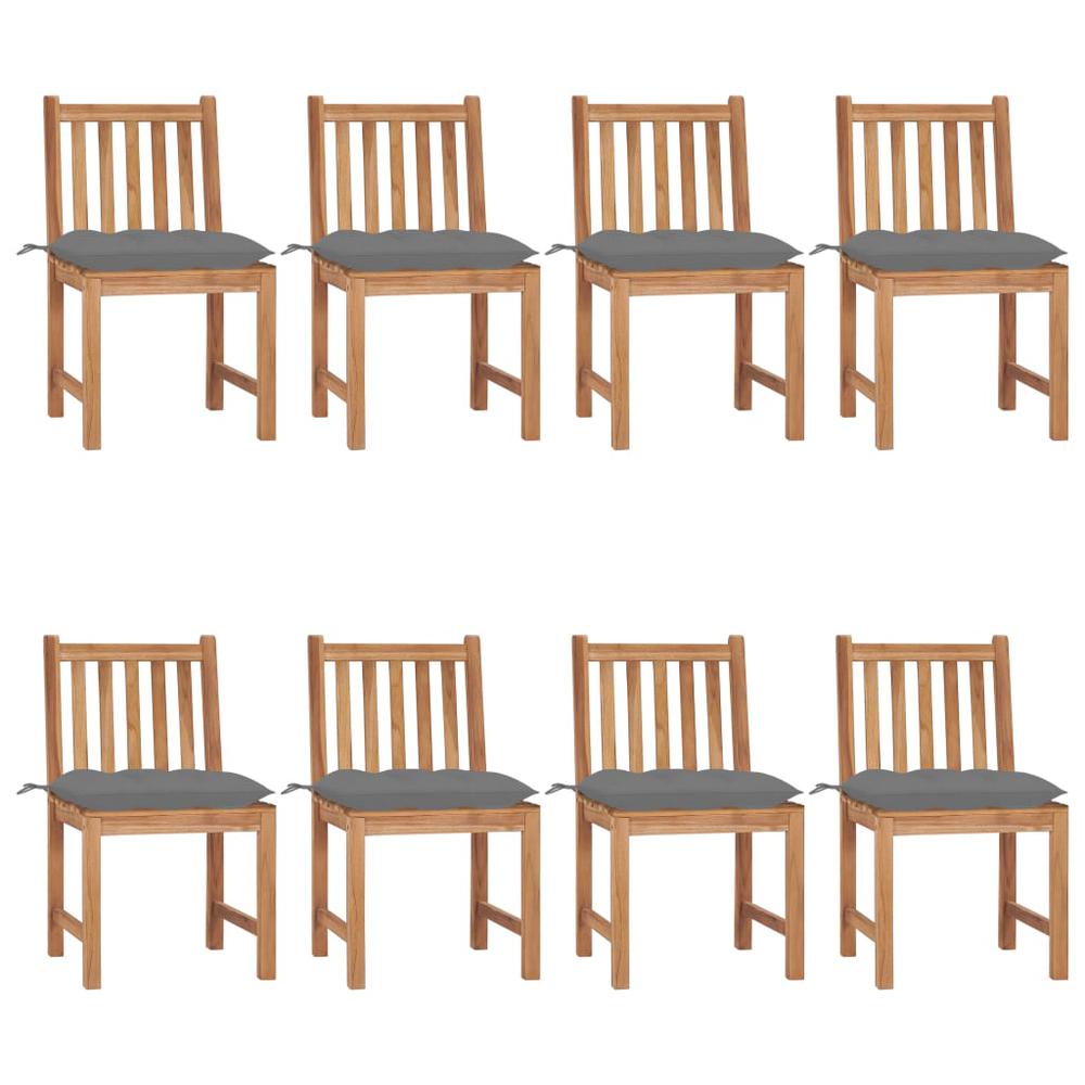 vidaXL Garden Chairs 8 pcs with Cushions Solid Teak Wood 3158