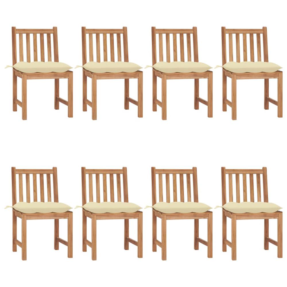 vidaXL Garden Chairs 8 pcs with Cushions Solid Teak Wood 3159