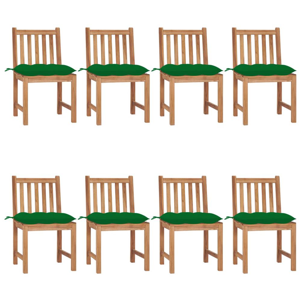 vidaXL Garden Chairs 8 pcs with Cushions Solid Teak Wood 3162