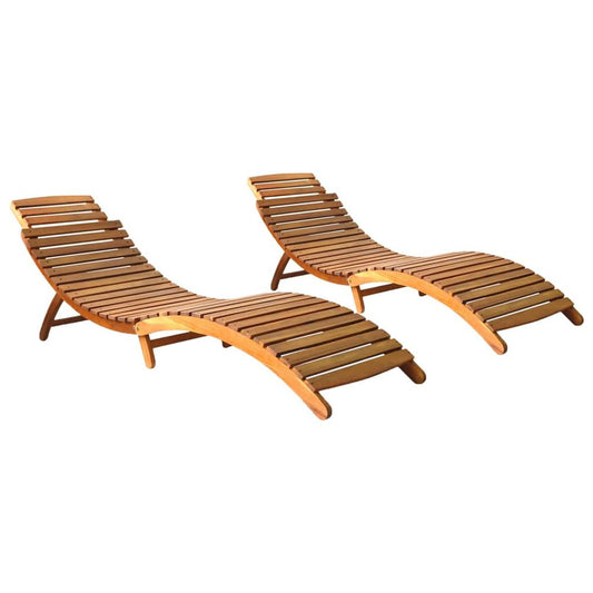 vidaXL Sun Loungers 2 pcs Solid Acacia Wood, 3077360