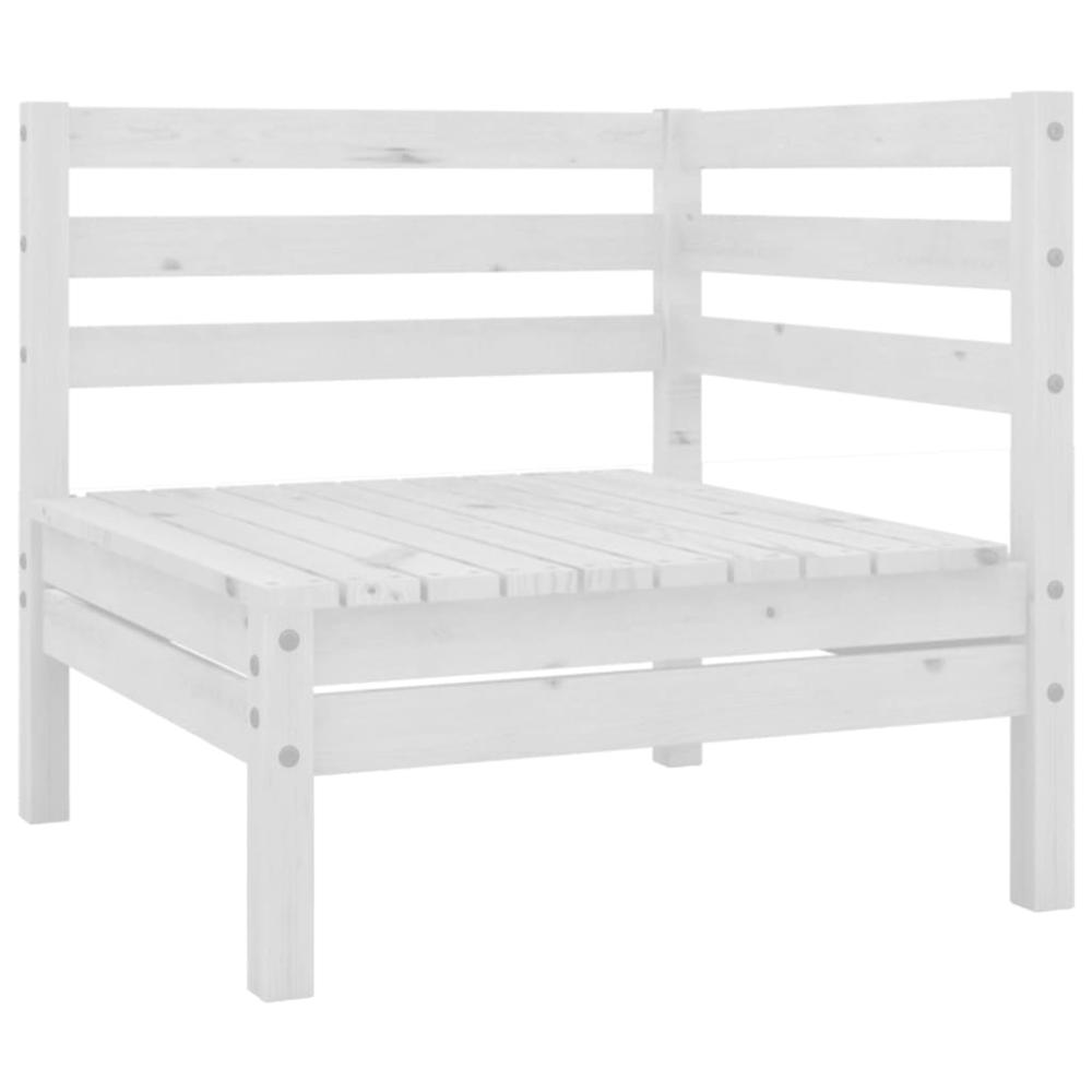 vidaXL Patio Corner Sofa White Solid Pinewood