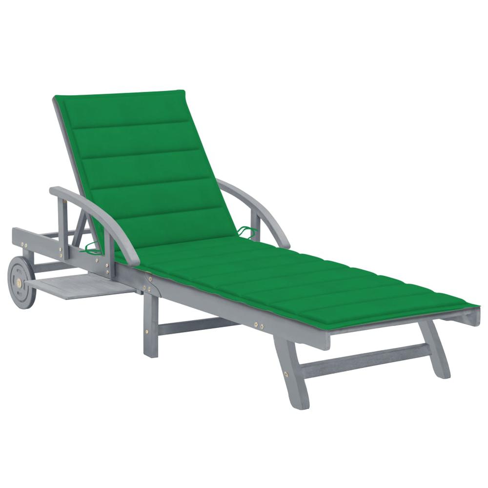 vidaXL Patio Sun Lounger with Cushion Solid Acacia Wood, 3061334