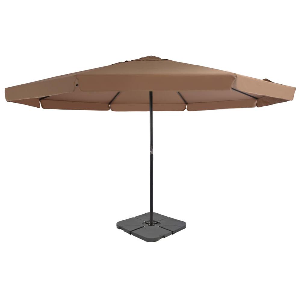 vidaXL Outdoor Umbrella with Portable Base Taupe