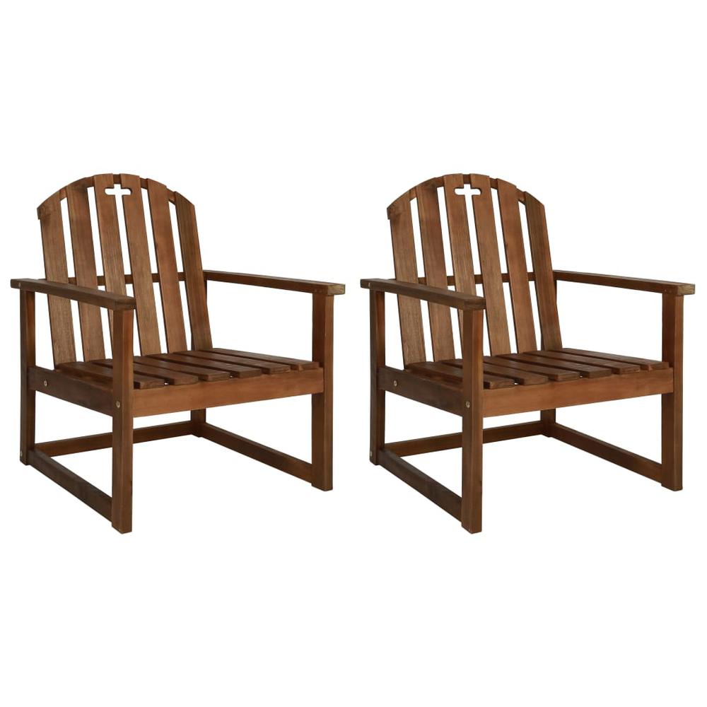 vidaXL Garden Sofa Chairs 2 pcs Solid Acacia Wood, 44033