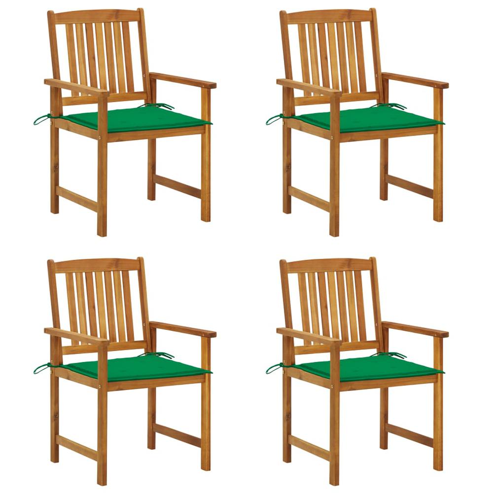 vidaXL Patio Chairs with Cushions 4 pcs Solid Acacia Wood, 3061178