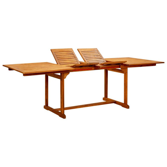 vidaXL Garden Dining Table (63"-94.5")x39.4"x29.5" Solid Acacia Wood, 316566