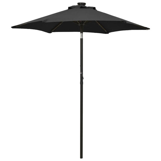 vidaXL Parasol with LED Lights Black 78.7"x83.1" Aluminum