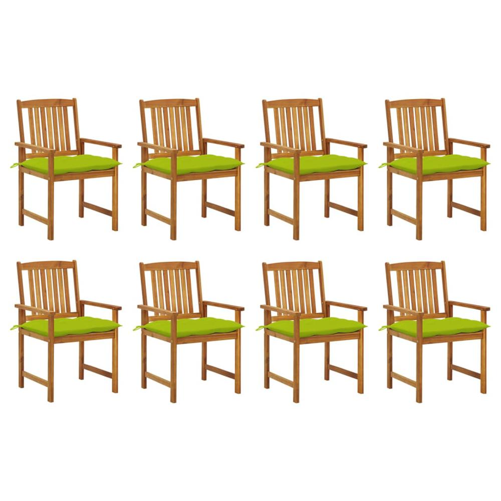 vidaXL Patio Chairs with Cushions 8 pcs Solid Acacia Wood, 3078204