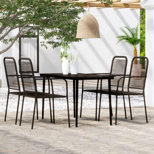 vidaXL 5 Piece Patio Dining Set Black, 3099145