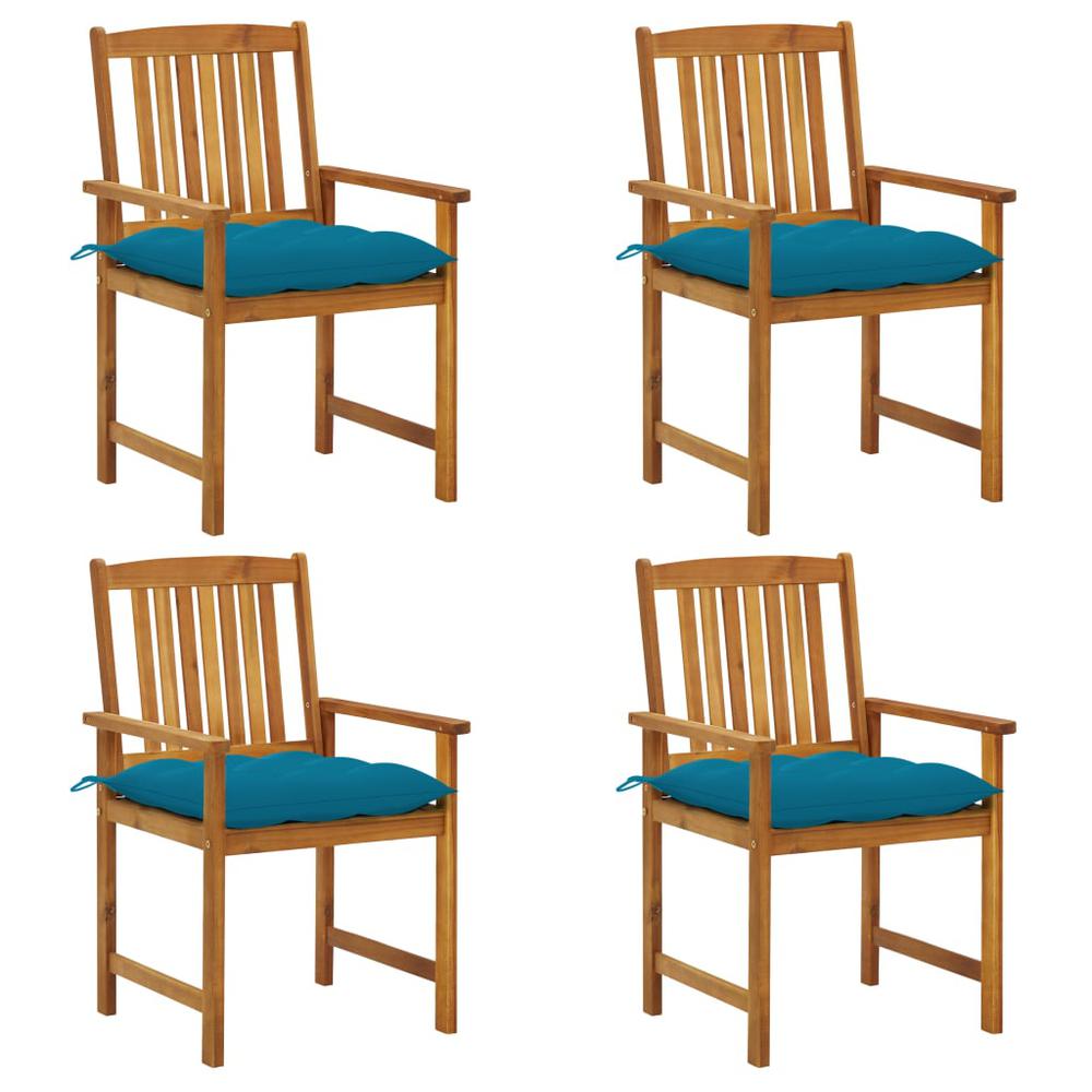 vidaXL Patio Chairs with Cushions 4 pcs Solid Acacia Wood, 3061206