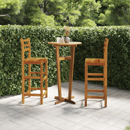 vidaXL 3 Piece Patio Bar Set Solid Wood Acacia, 3115993