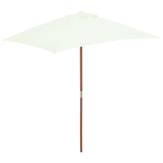 vidaXL Outdoor Parasol with Wooden Pole 59.1"x78.7" Sand