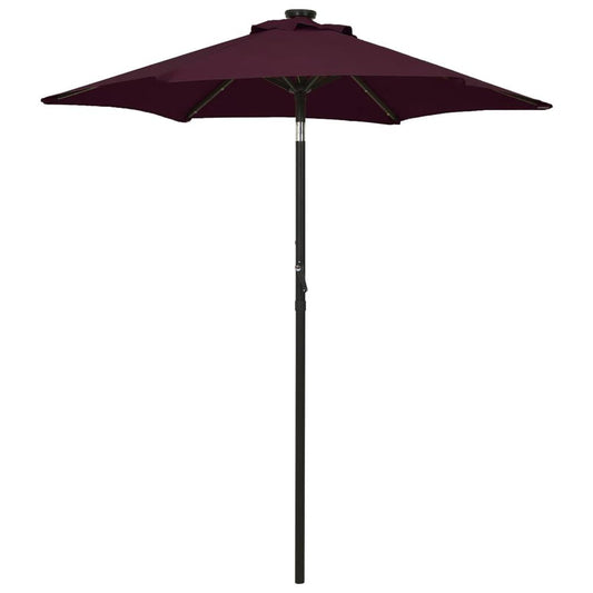 vidaXL Parasol with LED Lights Bordeaux Red 78.7"x83.1" Aluminum